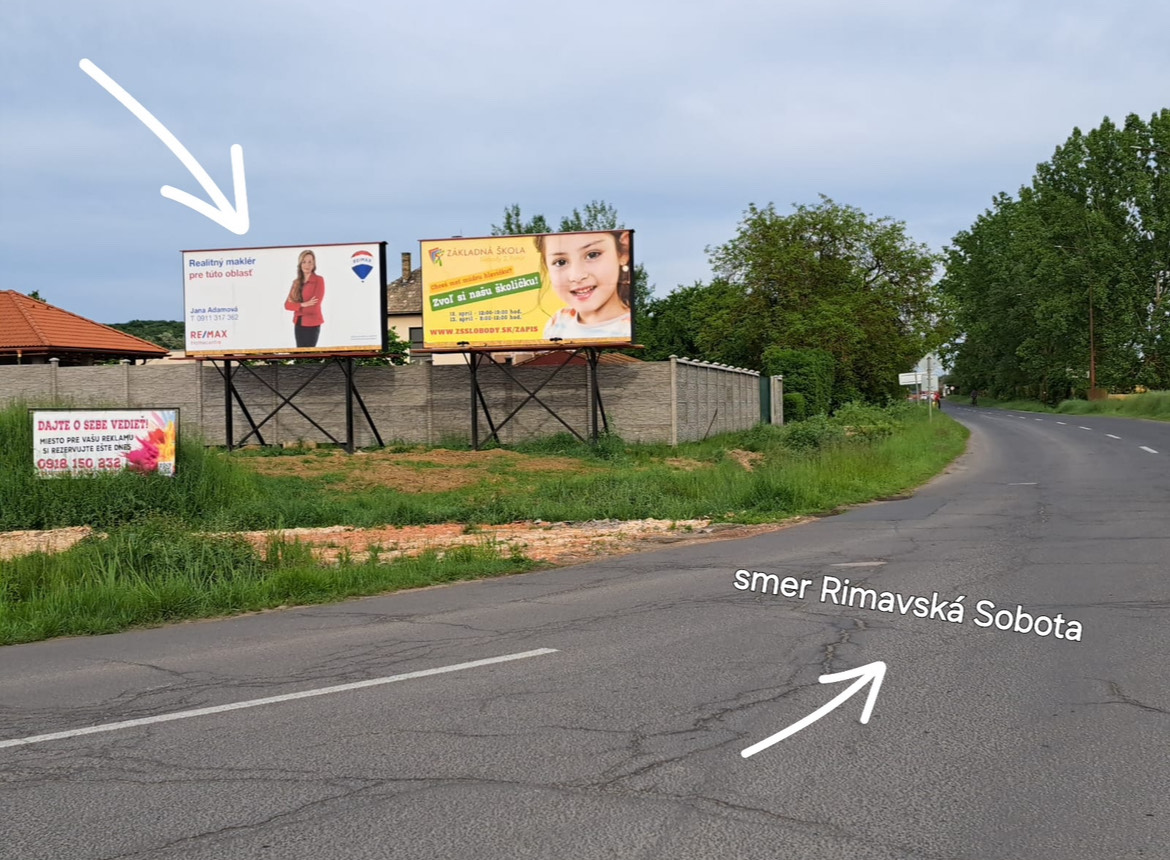 Bilbord — Sklárne — smer Rimavská Sobota